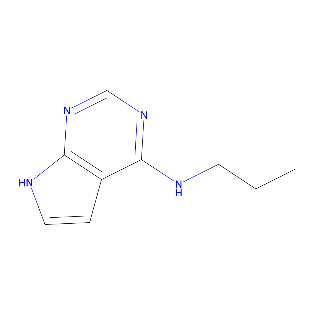 6-Propylamino-7-deazapurine molecular structure, CAS 60972-21-6