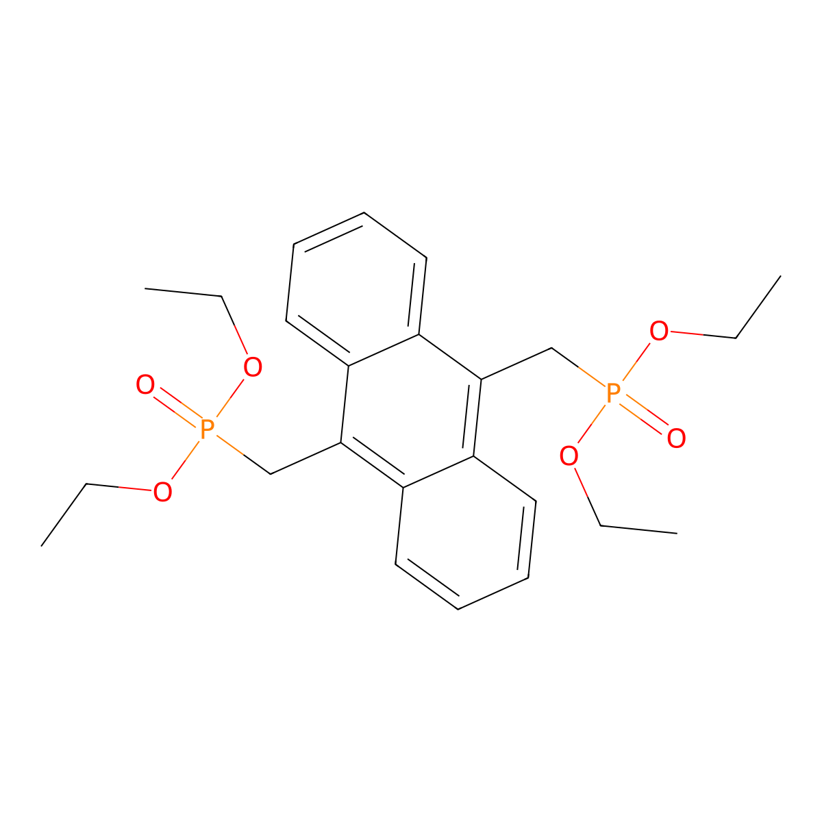 Tetraethyl (anthracene-9,10-diylbis(methylene))bis(phosphonate) molecular structure, CAS 60974-92-7