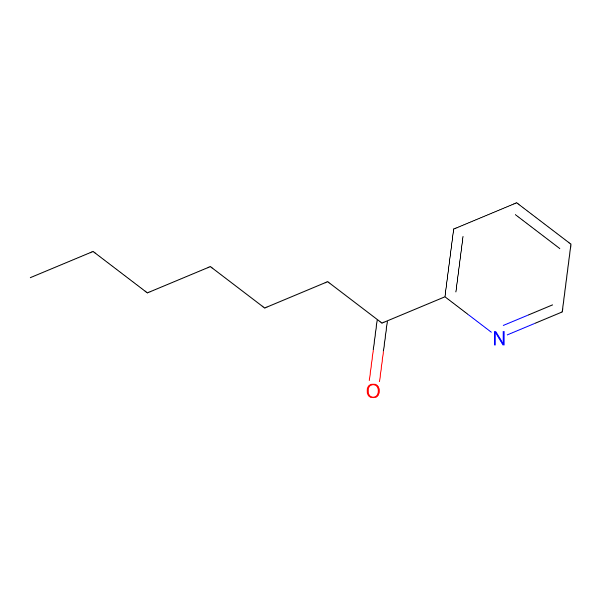 1-(Pyridin-2-yl)heptan-1-one molecular structure, CAS 60975-82-8