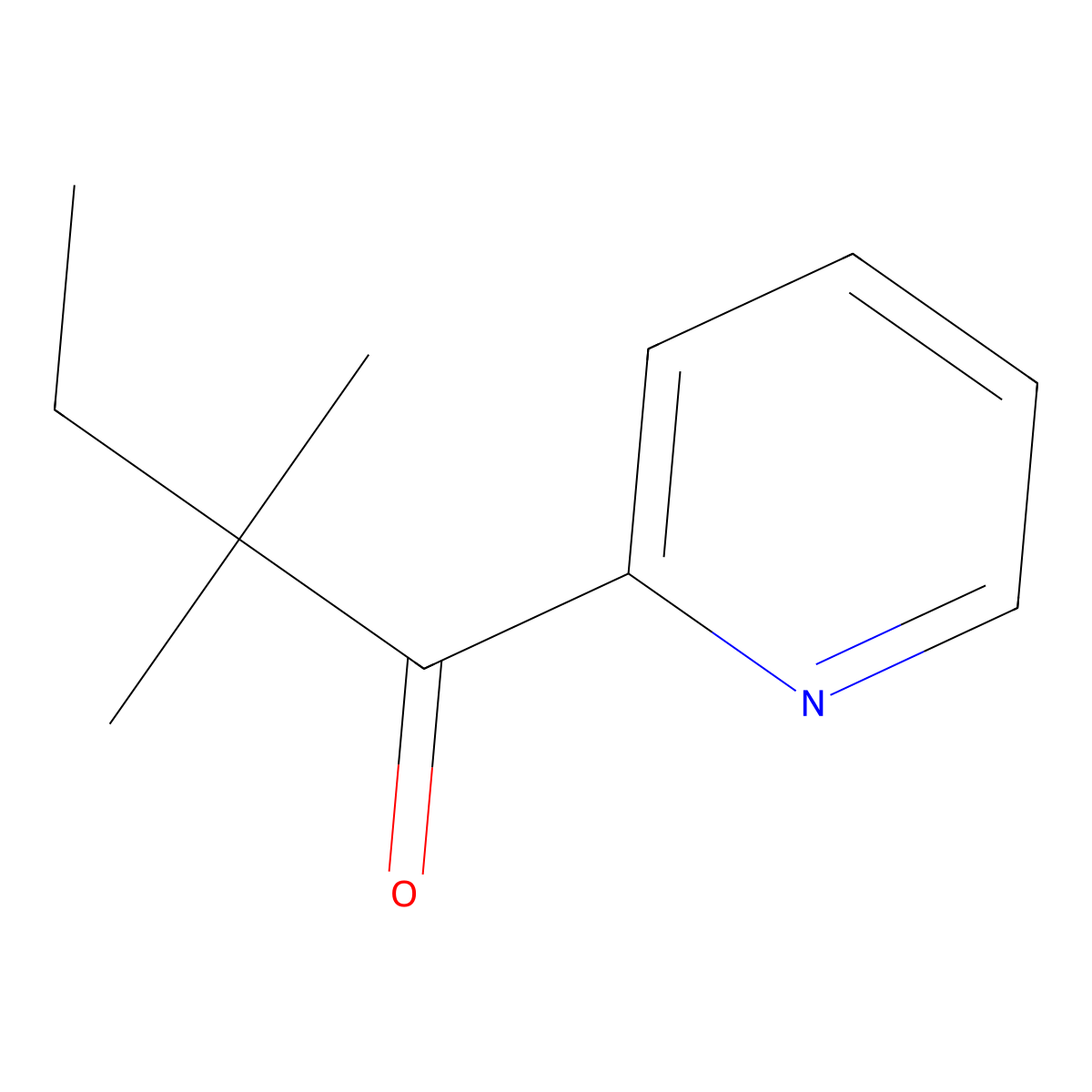 2,2-Dimethyl-1-(2-pyridinyl)-1-butanone molecular structure, CAS 60975-83-9