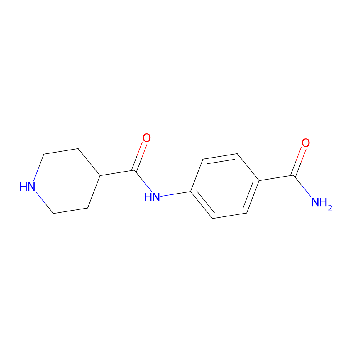 N-(4-Carbamoylphenyl)piperidine-4-carboxamide molecular structure, CAS 609780-49-6