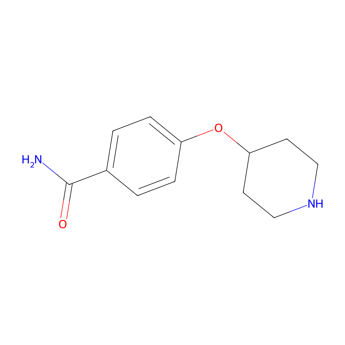 4-(Piperidin-4-yloxy)benzamide molecular structure, CAS 609781-30-8