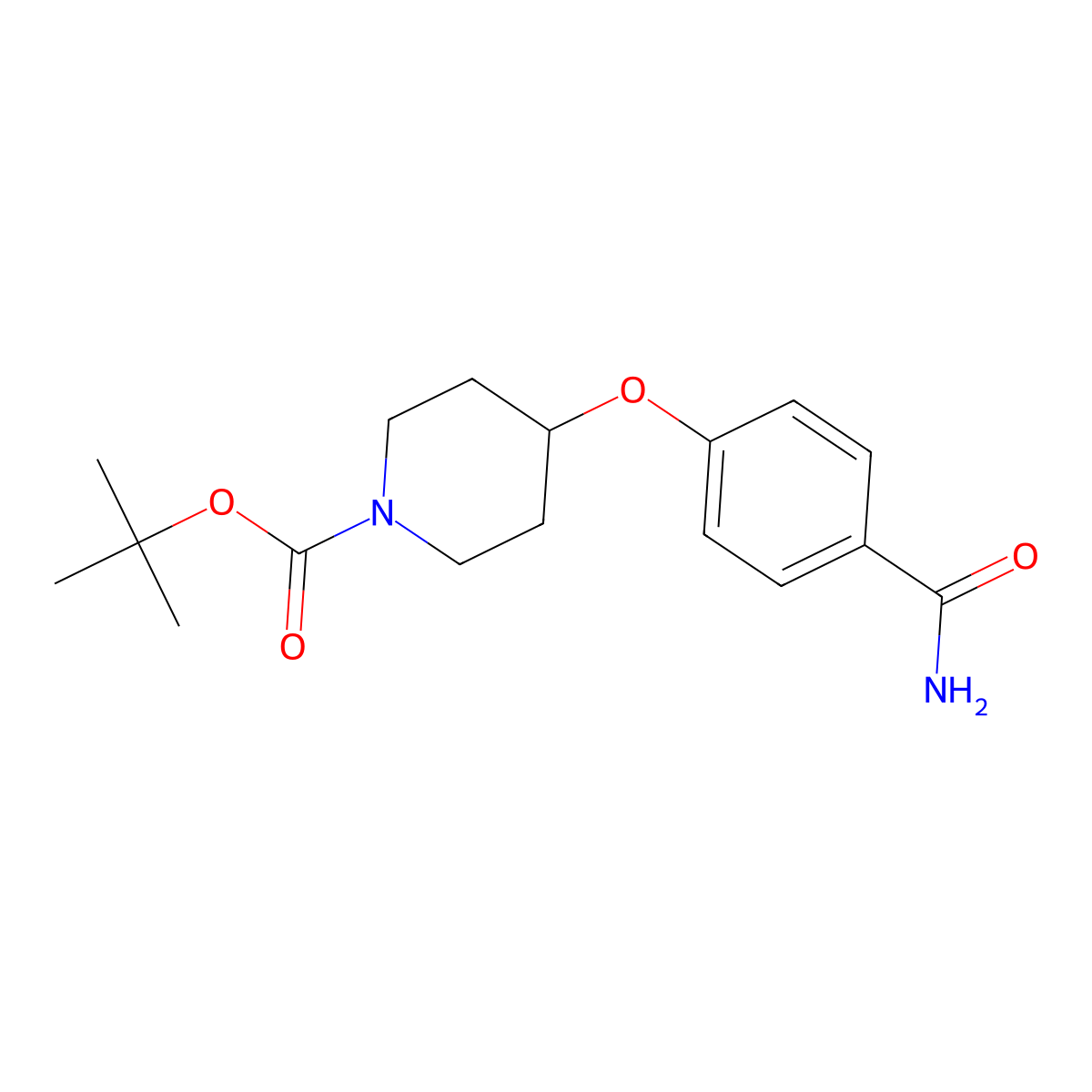 tert-Butyl 4-(4-carbamoylphenoxy)piperidine-1-carboxylate molecular structure, CAS 609781-33-1
