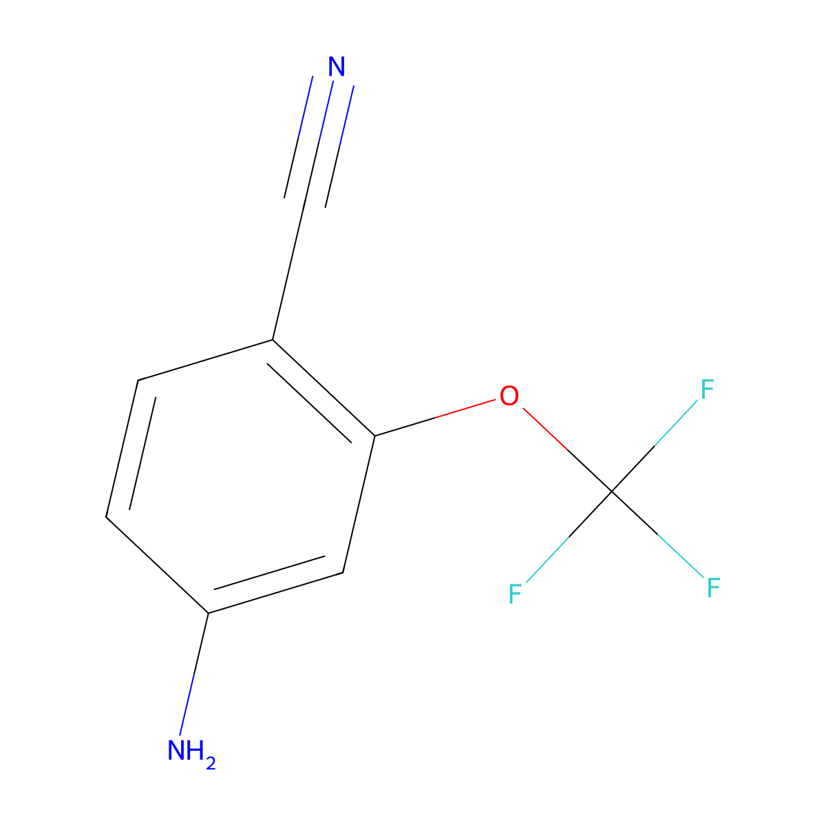 4-Amino-2-(trifluoromethoxy)benzonitrile molecular structure, CAS 609783-06-4