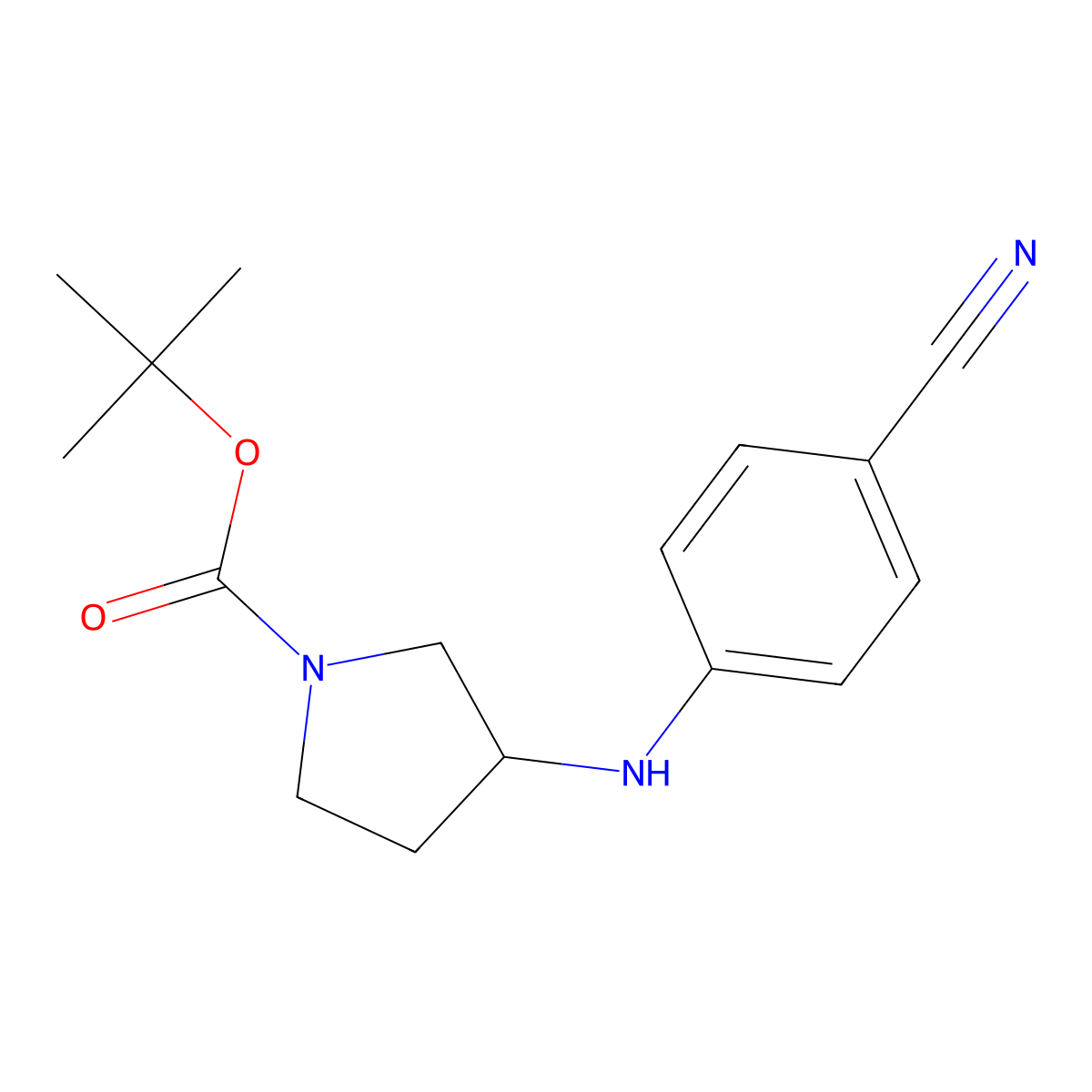 Tert-butyl 3-[(4-cyanophenyl)amino]pyrrolidine-1-carboxylate molecular structure, CAS 609789-06-2
