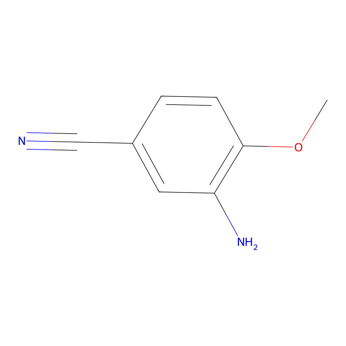 3-Amino-4-methoxybenzonitrile molecular structure, CAS 60979-25-1