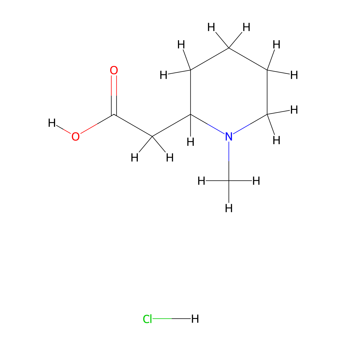 2-(1-Methylpiperidin-2-yl)acetic acid hydrochloride molecular structure, CAS 60979-27-3