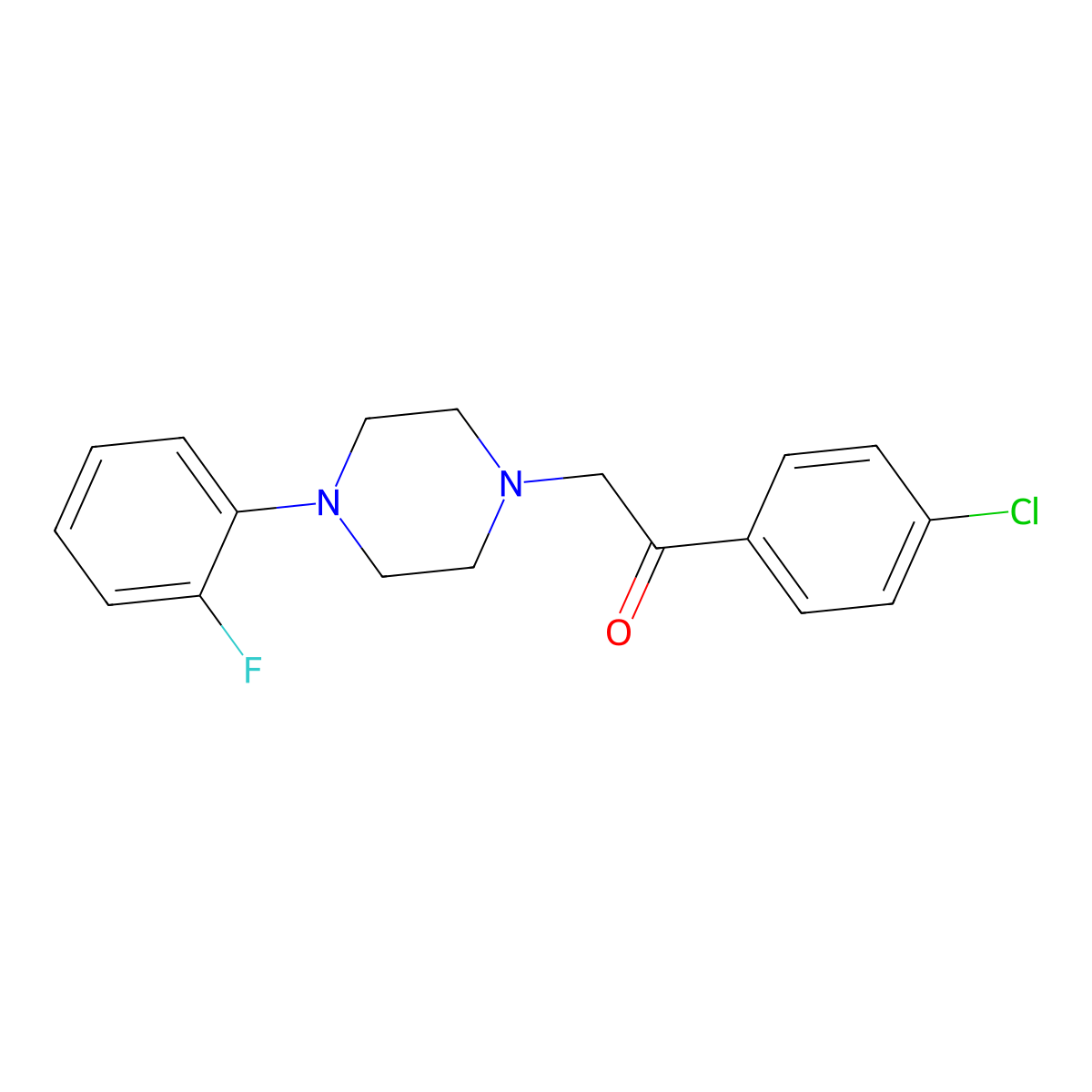 1-(4-Chlorophenyl)-2-[4-(2-fluorophenyl)piperazin-1-yl]ethanone molecular structure, CAS 609791-78-8