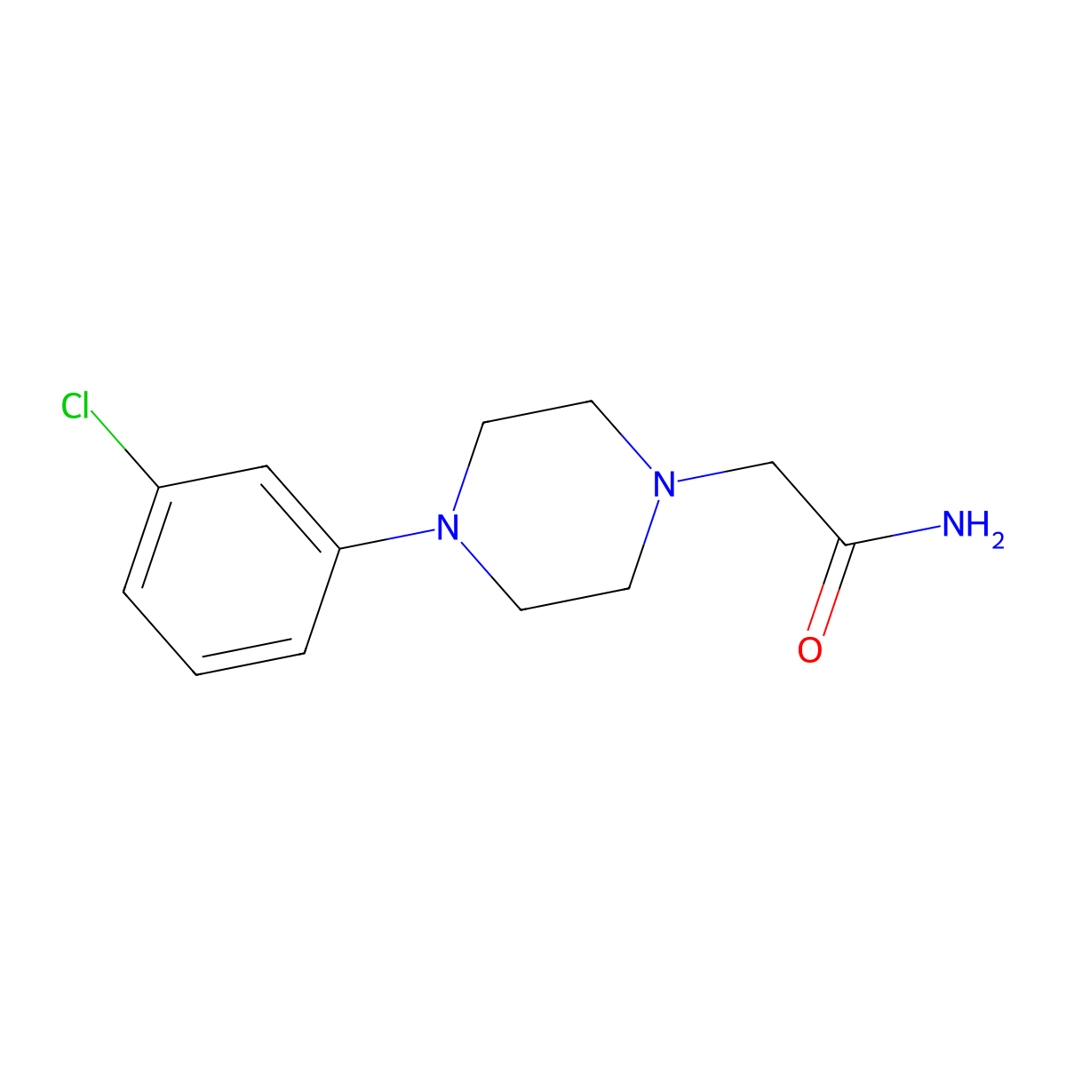2-[4-(3-Chlorophenyl)piperazin-1-yl]acetamide molecular structure, CAS 609791-84-6