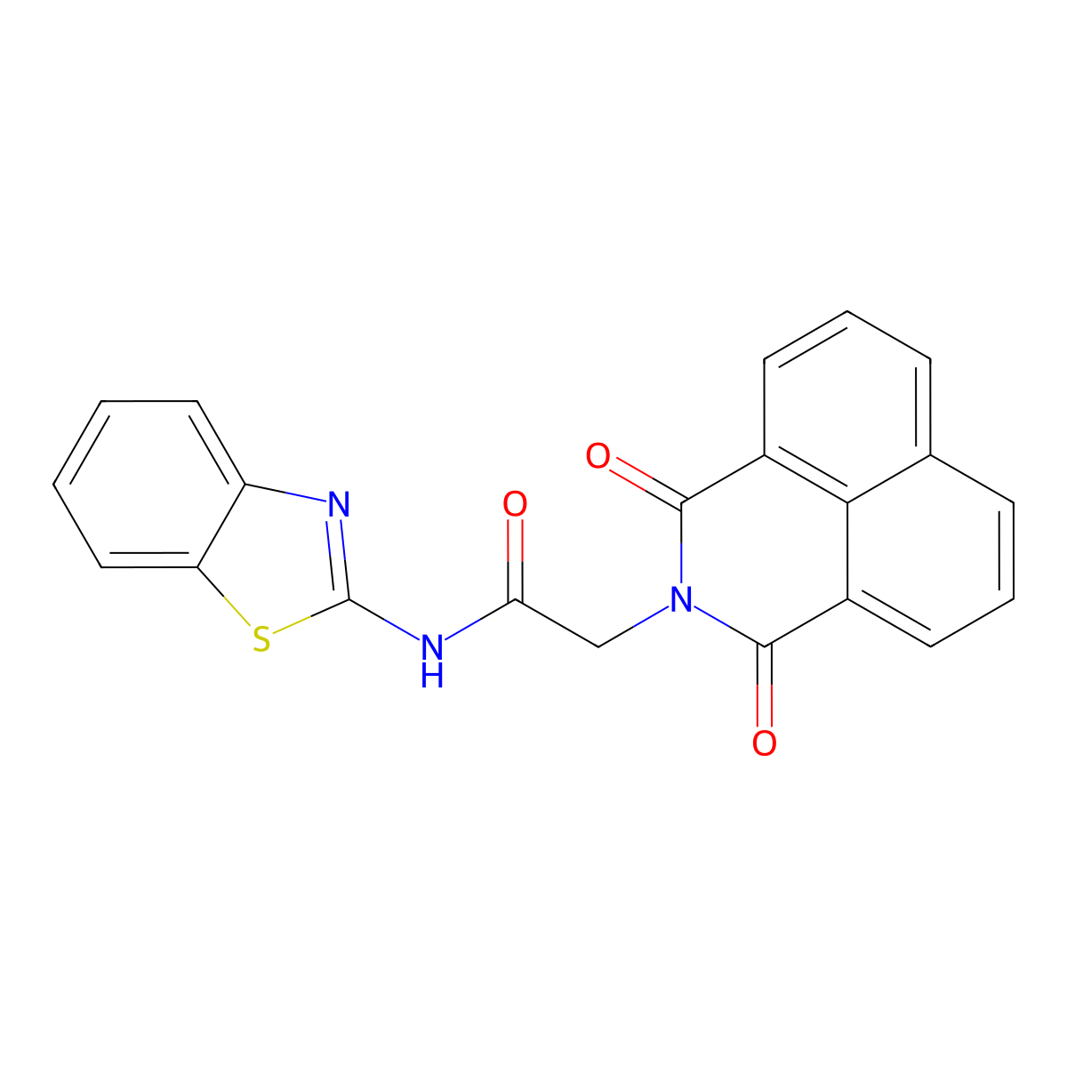 N-(benzo[d]thiazol-2-yl)-2-(1,3-dioxo-1H-benzo[de]isoquinolin-2(3H)-yl)acetamide molecular structure, CAS 609792-06-5