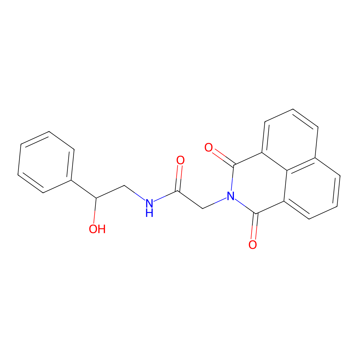 2-(1,3-dioxobenzo[de]isoquinolin-2-yl)-N-(2-hydroxy-2-phenylethyl)acetamide molecular structure, CAS 609792-11-2