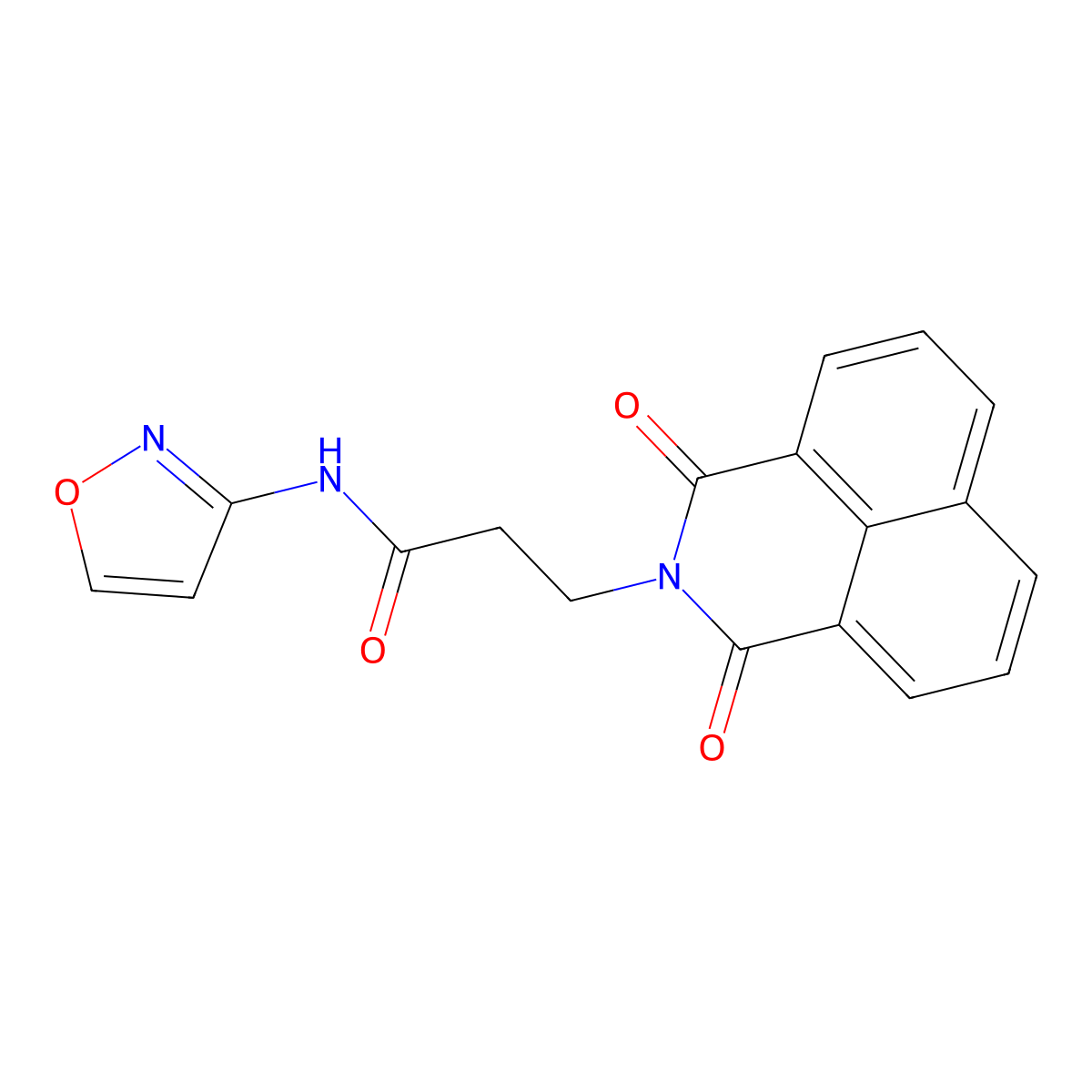 3-(1,3-dioxo-1H-benzo[de]isoquinolin-2(3H)-yl)-N-(1,2-oxazol-3-yl)propanamide molecular structure, CAS 609792-13-4