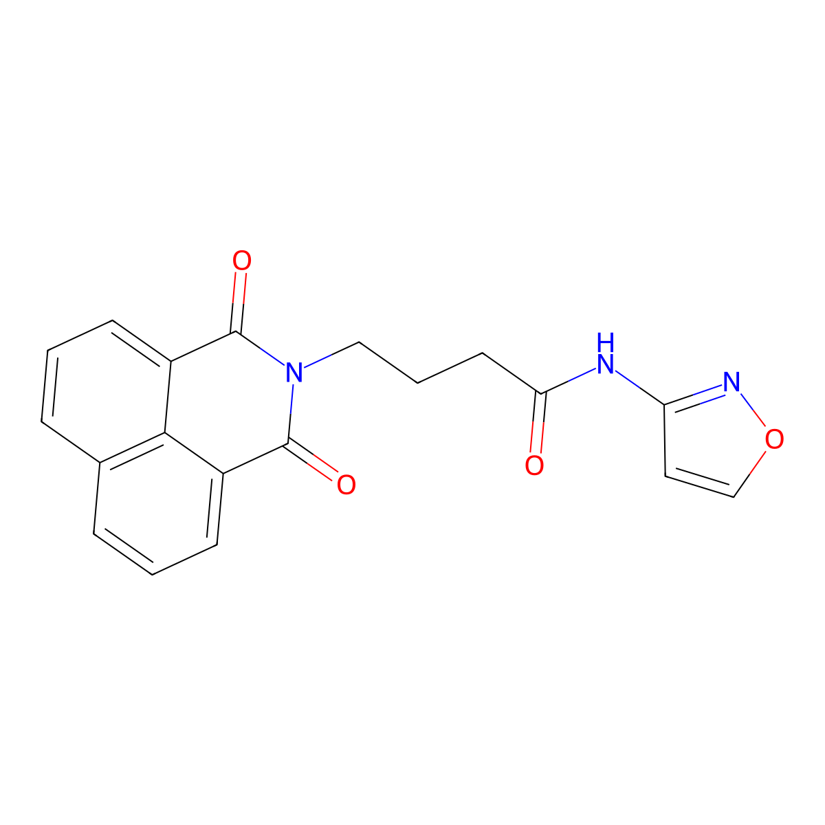 4-(1,3-dioxo-1H-benzo[de]isoquinolin-2(3H)-yl)-N-3-isoxazolylbutanamide molecular structure, CAS 609792-19-0