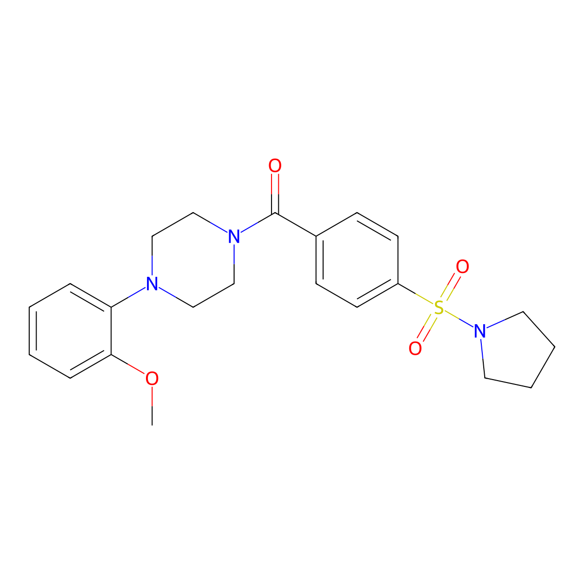 1-(2-Methoxyphenyl)-4-[4-(1-pyrrolidinylsulfonyl)benzoyl]piperazine molecular structure, CAS 609792-36-1
