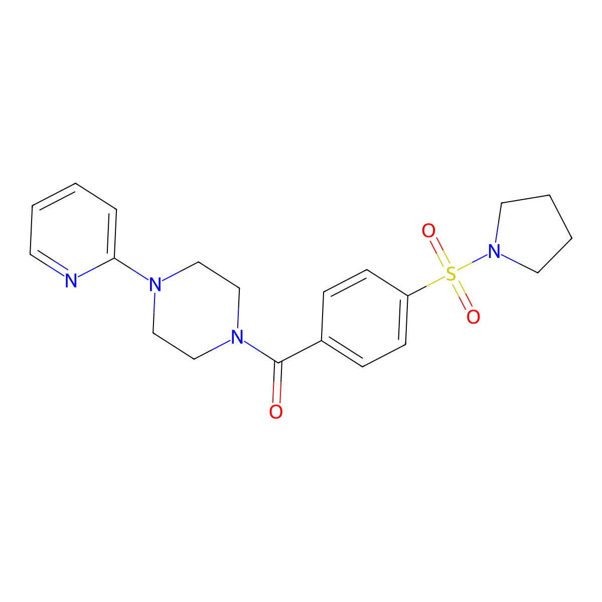 4-(2-Pyridyl)piperazinyl 4-(pyrrolidinylsulfonyl)phenyl ketone molecular structure, CAS 609792-48-5