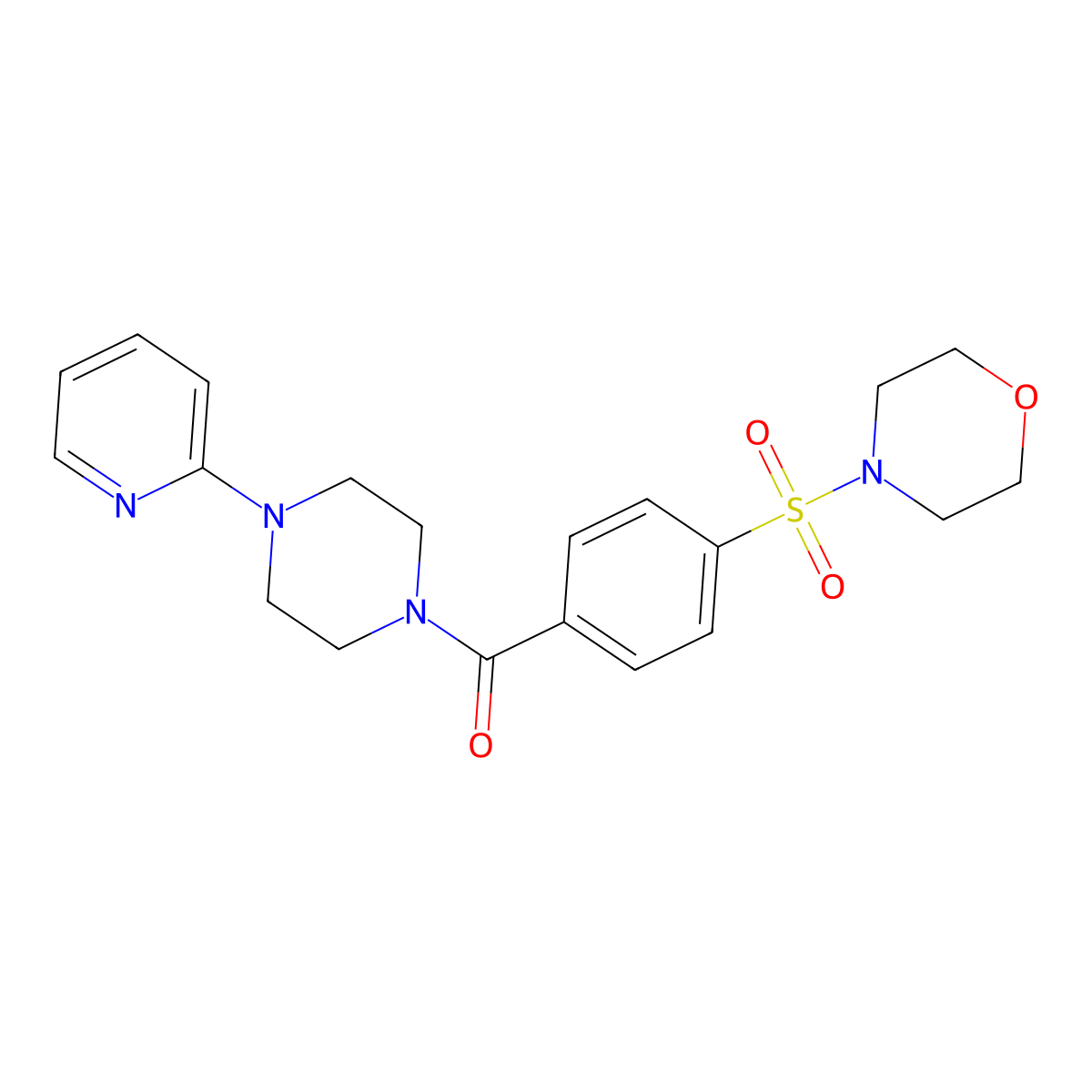 (4-(Morpholinosulfonyl)phenyl)(4-(pyridin-2-yl)piperazin-1-yl)methanone molecular structure, CAS 609792-62-3
