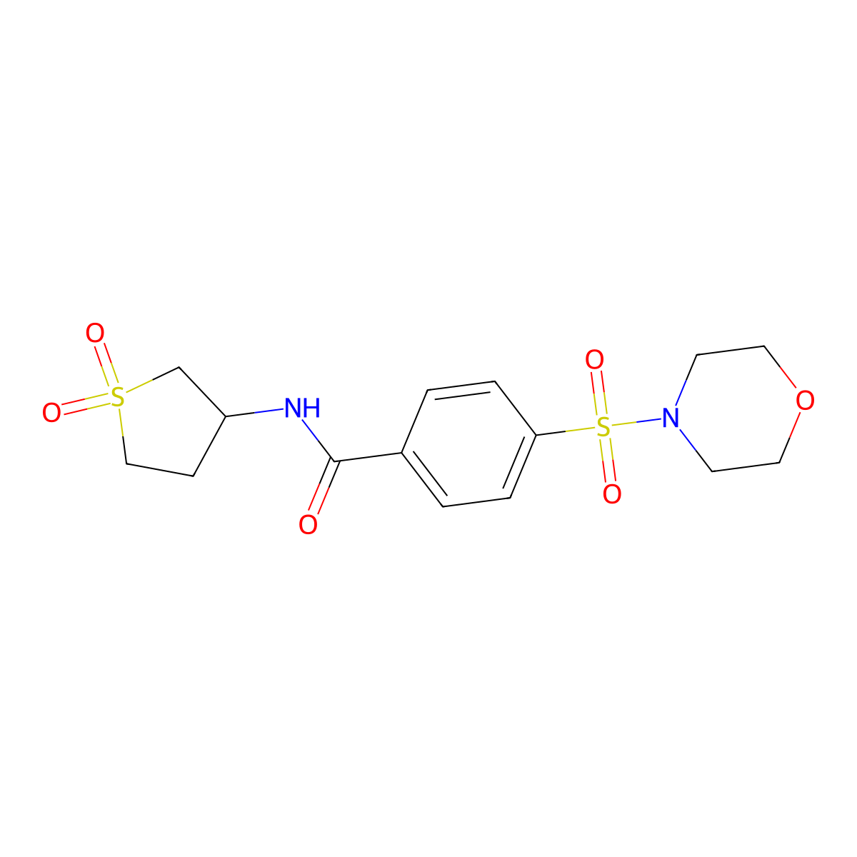 N-(1,1-dioxothiolan-3-yl)-4-morpholin-4-ylsulfonylbenzamide molecular structure, CAS 609792-67-8