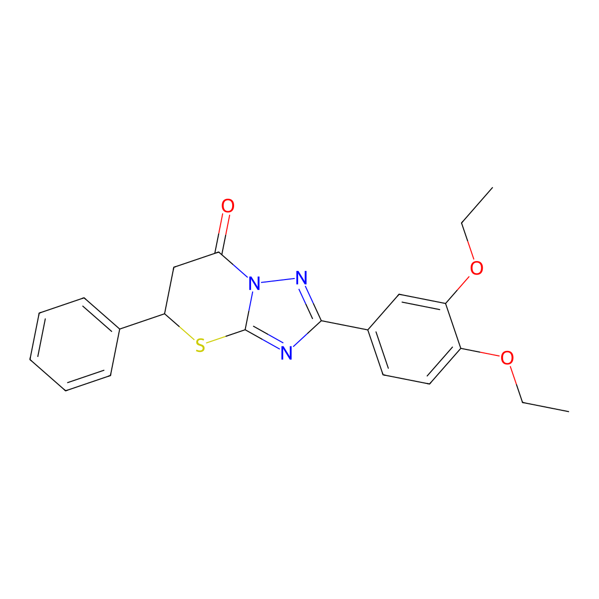 2-(3,4-diethoxyphenyl)-5-phenyl-5H-[1,2,4]triazolo[5,1-b][1,3]thiazin-7(6H)-one molecular structure, CAS 609792-73-6