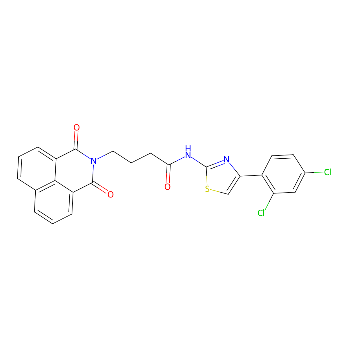 N-[4-(2,4-dichlorophenyl)-1,3-thiazol-2-yl]-4-(1,3-dioxobenzo[de]isoquinolin-2-yl)butanamide molecular structure, CAS 609792-75-8