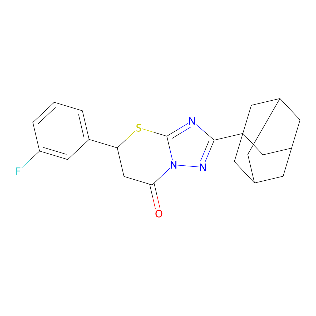 2-(1-Adamantyl)-5-(3-fluorophenyl)-5,6-dihydro-[1,2,4]triazolo[5,1-b][1,3]thiazin-7-one molecular structure, CAS 609792-77-0