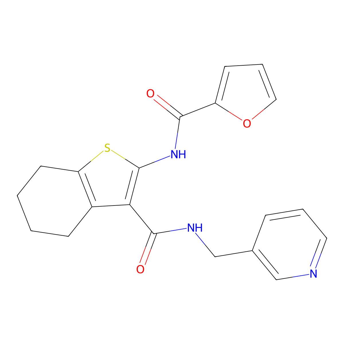 2-(2-Furoylamino)-N-(3-pyridinylmethyl)-4,5,6,7-tetrahydro-1-benzothiophene-3-carboxamide molecular structure, CAS 609794-34-5