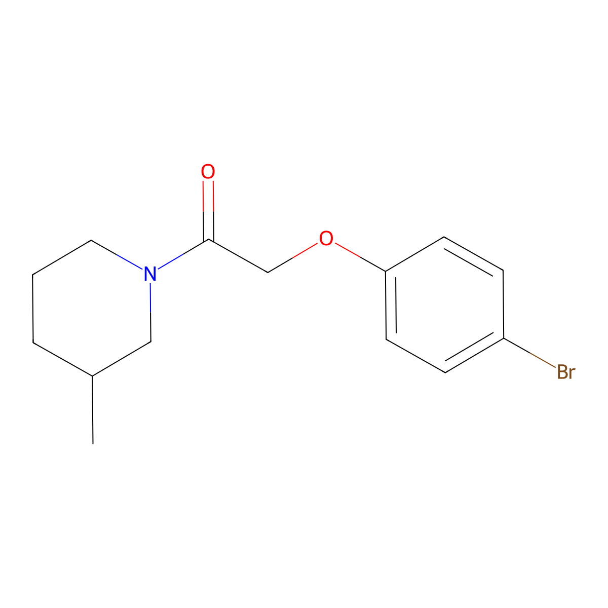 2-(4-Bromophenoxy)-1-(3-methylpiperidin-1-yl)ethanone molecular structure, CAS 609794-37-8