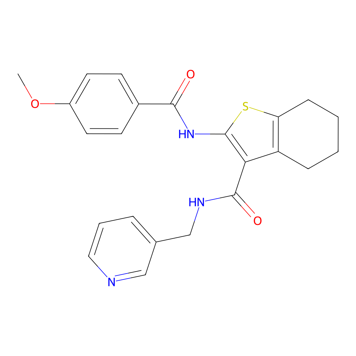2-[(4-Methoxybenzoyl)amino]-N-(3-pyridinylmethyl)-4,5,6,7-tetrahydro-1-benzothiophene-3-carboxamide molecular structure, CAS 609794-45-8