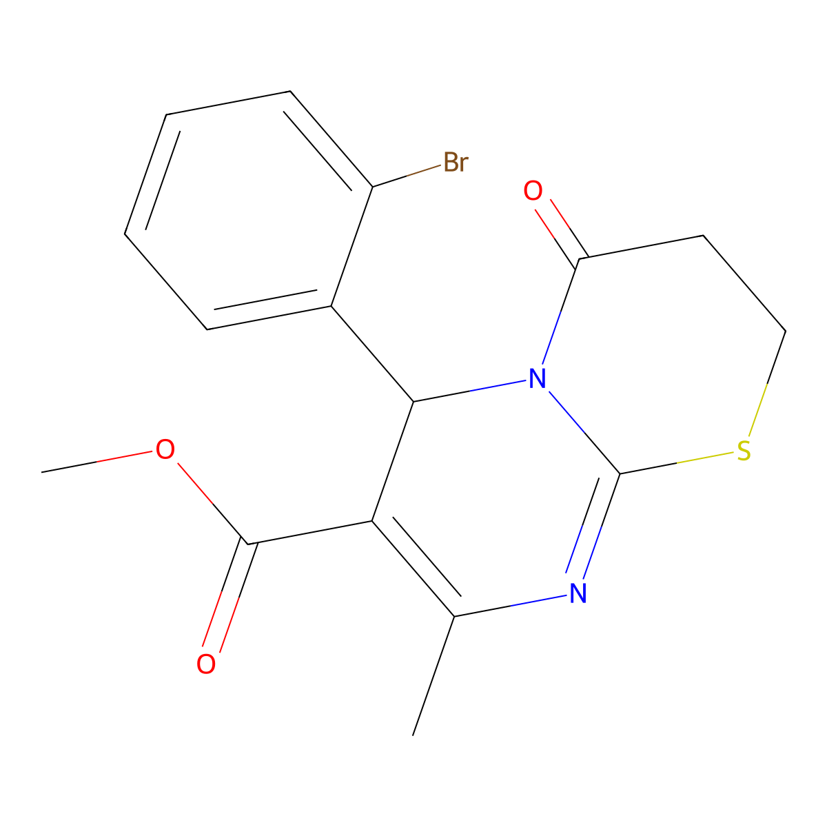 Methyl 6-(2-bromophenyl)-8-methyl-4-oxo-3,4-dihydro-2H,6H-pyrimido[2,1-B][1,3]thiazine-7-carboxylate molecular structure, CAS 609794-71-0