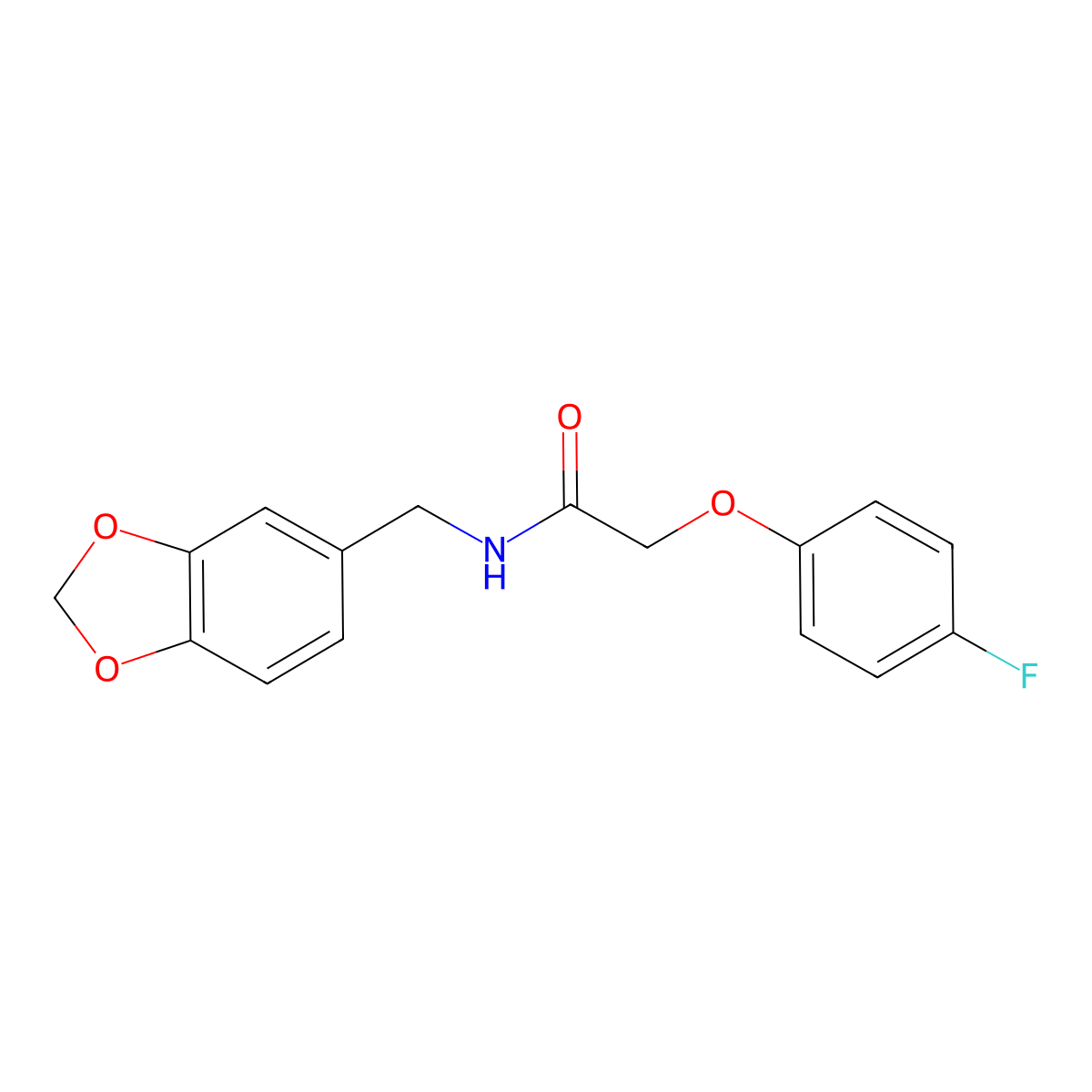 N-(1,3-benzodioxol-5-ylmethyl)-2-(4-fluorophenoxy)acetamide molecular structure, CAS 609794-77-6