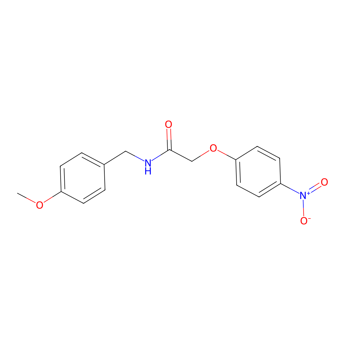 N-[(4-methoxyphenyl)methyl]-2-(4-nitrophenoxy)acetamide molecular structure, CAS 609794-80-1