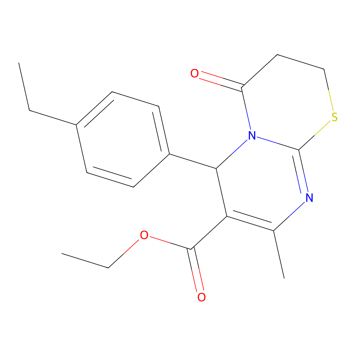 Ethyl 6-(4-ethylphenyl)-8-methyl-4-oxo-3,4-dihydro-2H,6H-pyrimido[2,1-B][1,3]thiazine-7-carboxylate molecular structure, CAS 609795-82-6