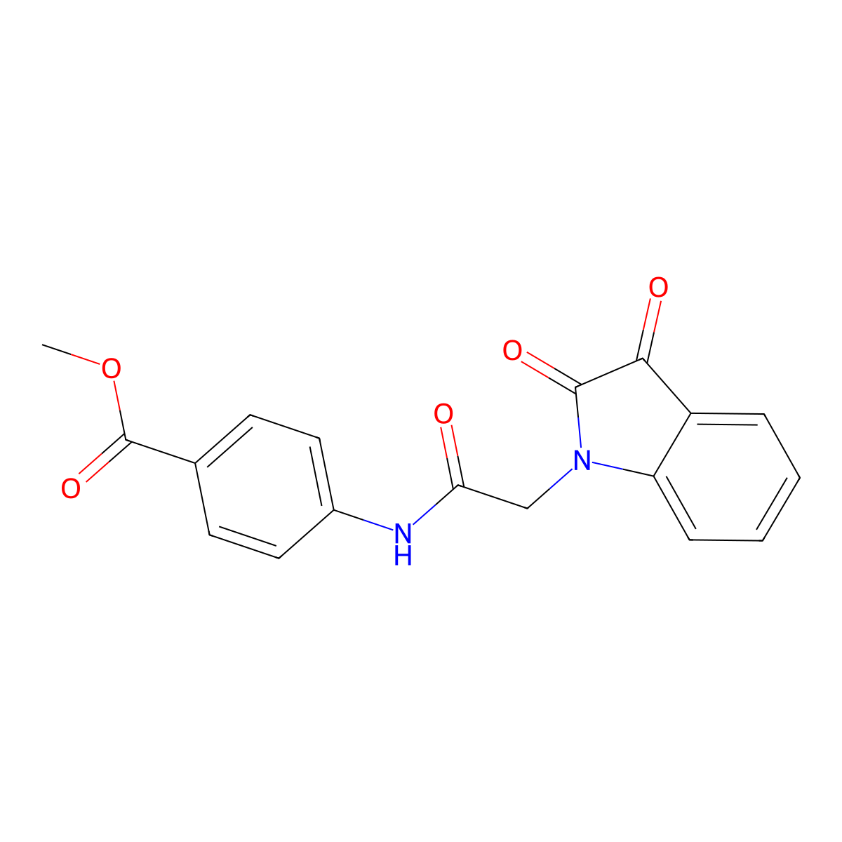 Methyl 4-(2-(2,3-dioxoindolin-1-yl)acetamido)benzoate molecular structure, CAS 609796-09-0
