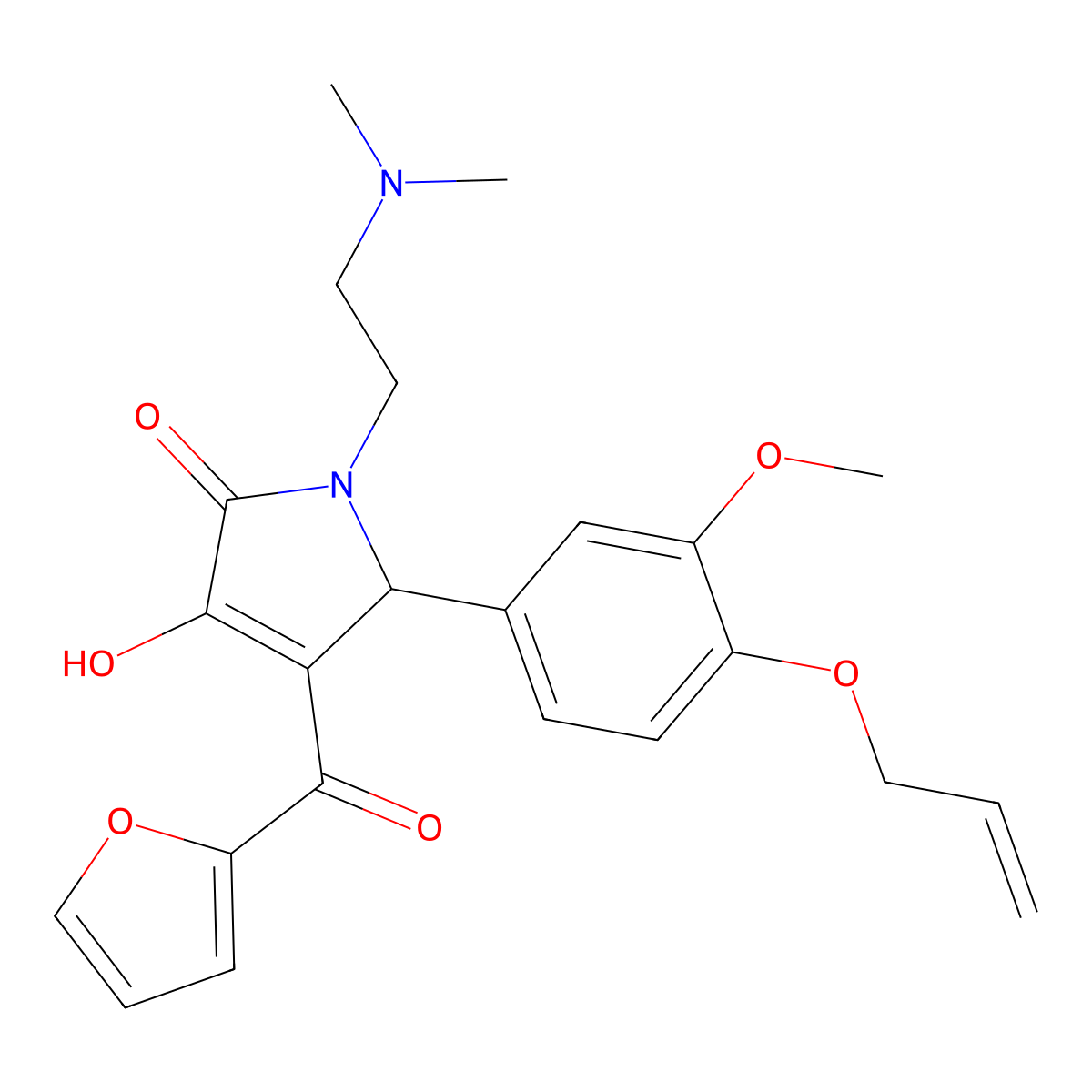 5-(4-(Allyloxy)-3-methoxyphenyl)-1-(2-(dimethylamino)ethyl)-4-(furan-2-carbonyl)-3-hydroxy-1H-pyrrol-2(5H)-one molecular structure, CAS 609797-00-4