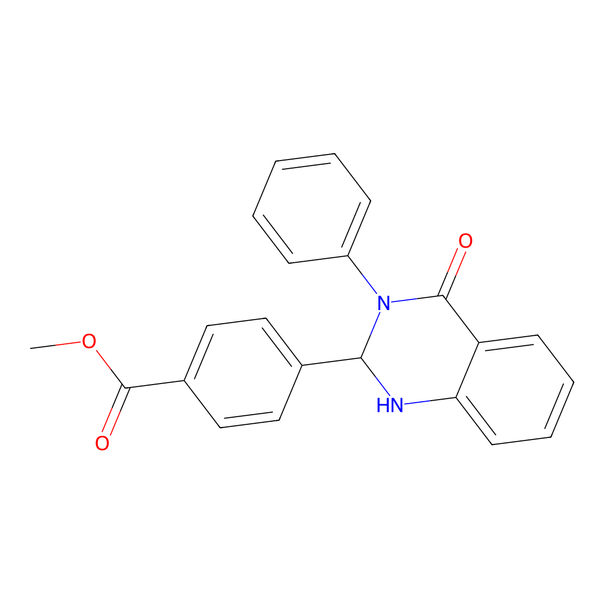 Methyl 4-(4-oxo-3-phenyl-1,2-dihydroquinazolin-2-yl)benzoate molecular structure, CAS 609797-14-0