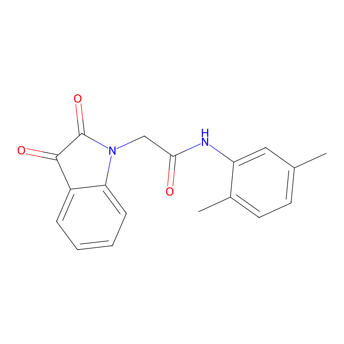 N-(2,5-dimethylphenyl)-2-(2,3-dioxo-2,3-dihydro-1H-indol-1-yl)acetamide molecular structure, CAS 609797-25-3