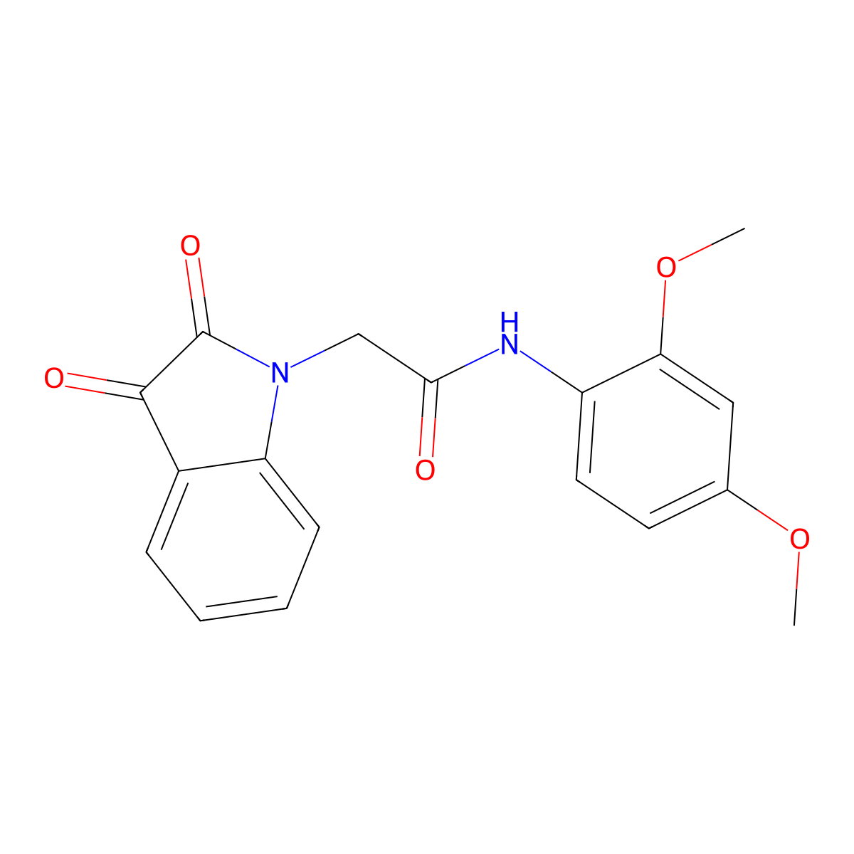 N-(2,4-dimethoxyphenyl)-2-(2,3-dioxo-2,3-dihydro-1H-indol-1-yl)acetamide molecular structure, CAS 609797-28-6