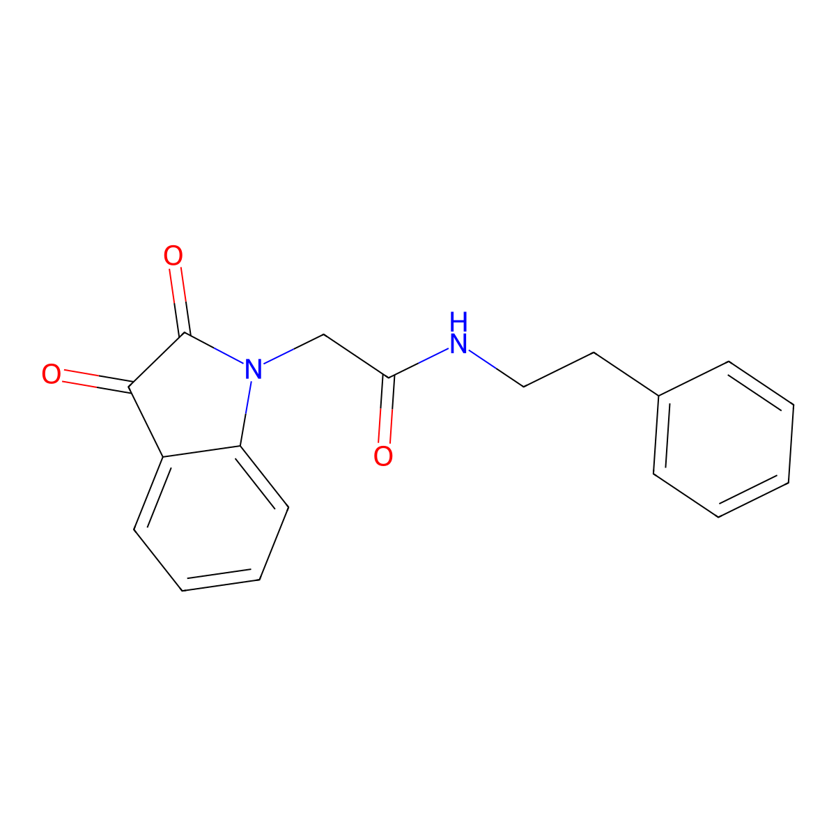 2-(2,3-dioxo-1-indolyl)-N-(2-phenylethyl)acetamide molecular structure, CAS 609797-32-2