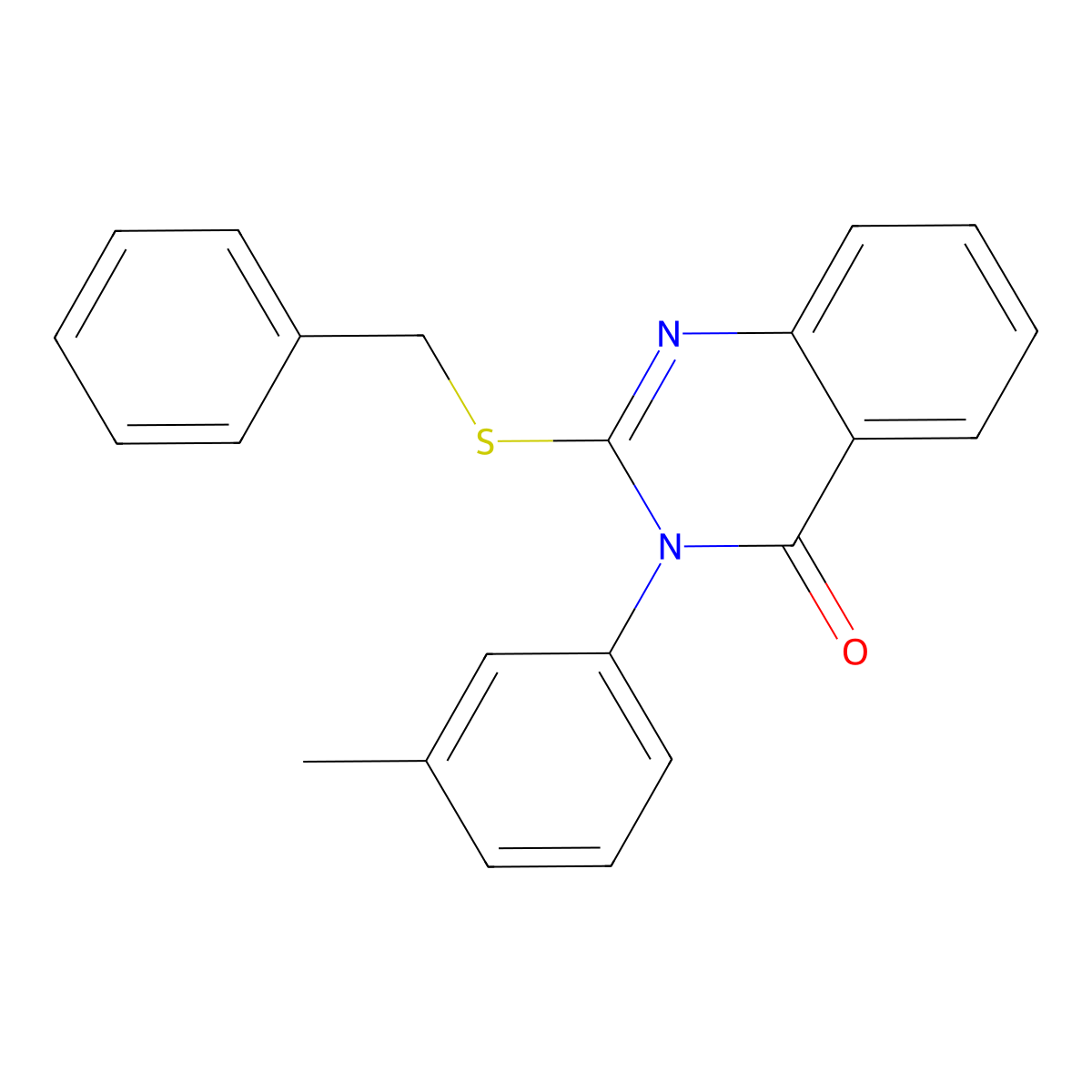 2-Benzylsulfanyl-3-(3-methylphenyl)quinazolin-4-one molecular structure, CAS 6098-14-2