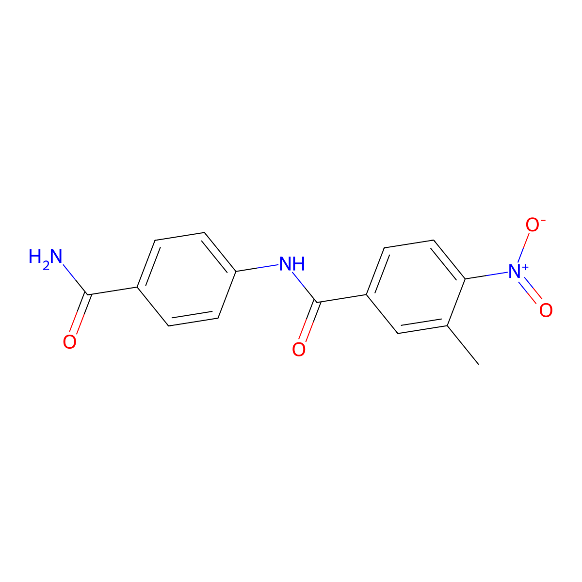 N-(4-carbamoylphenyl)-3-methyl-4-nitrobenzamide molecular structure, CAS 6098-37-9