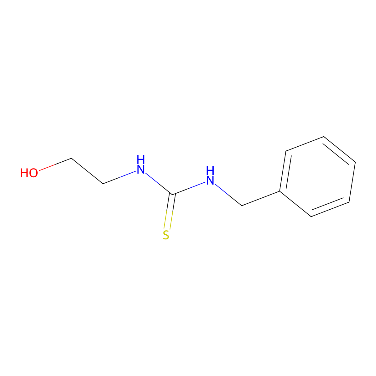 N-benzyl-N'-(2-hydroxyethyl)thiourea molecular structure, CAS 6098-41-5