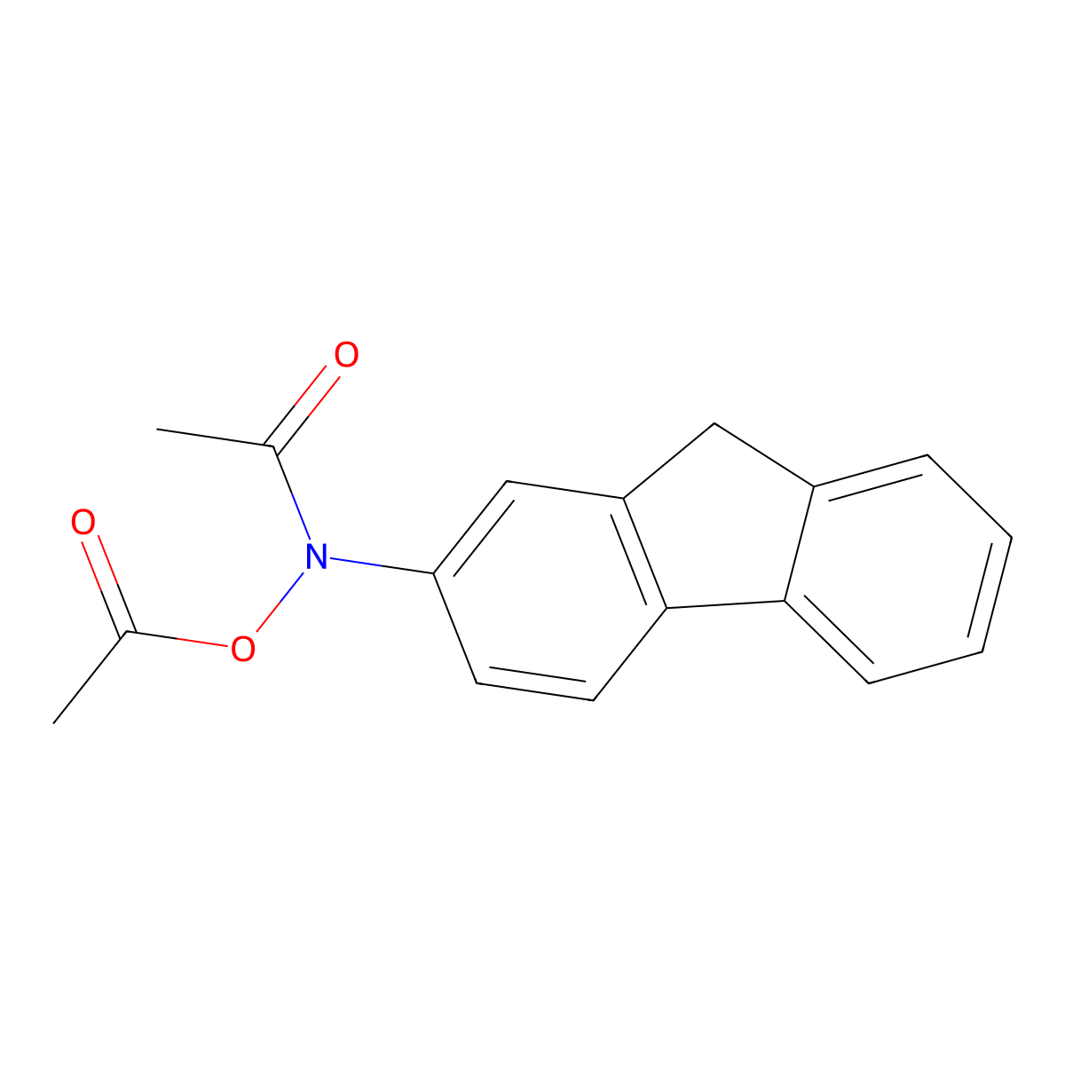 N-Acetoxy-N-acetyl-2-aminofluorene molecular structure, CAS 6098-44-8