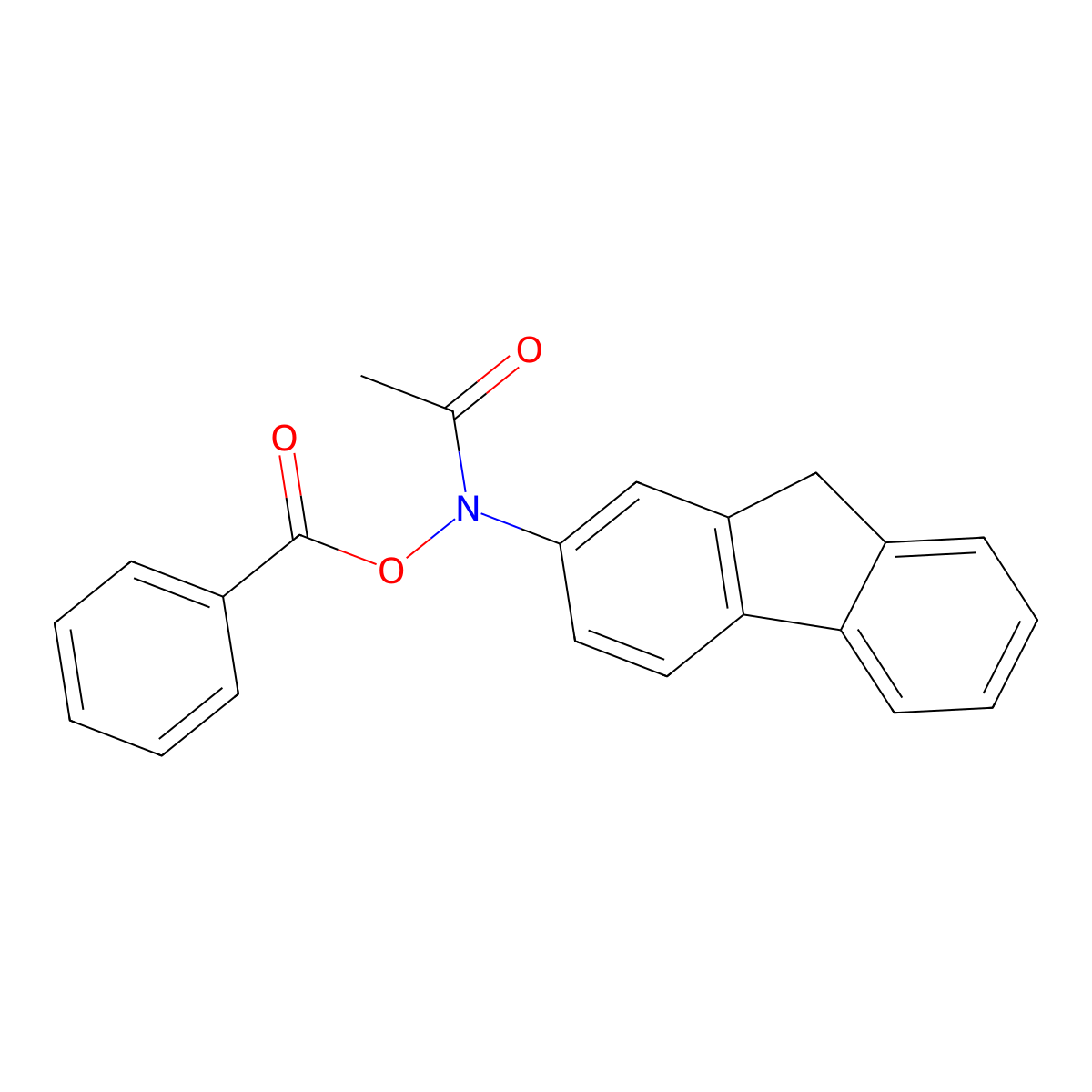Hydroxylamine, N-acetyl-O-benzoyl-N-fluoren-2-yl- molecular structure, CAS 6098-45-9