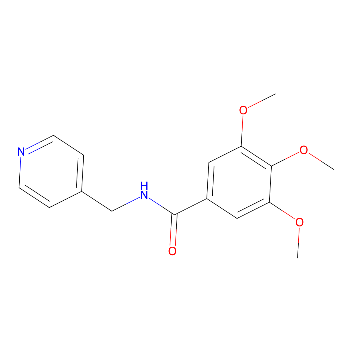 3,4,5-Trimethoxy-N-(4-pyridinylmethyl)benzamide molecular structure, CAS 6098-76-6
