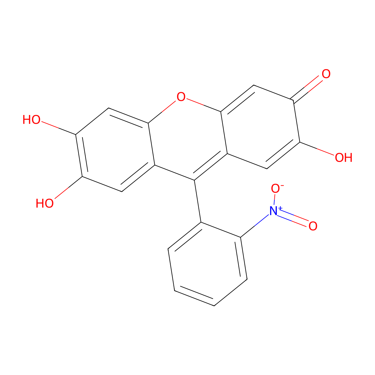 2,6,7-Trihydroxy-9-(2-nitrophenyl)xanthen-3-one molecular structure, CAS 6098-81-3