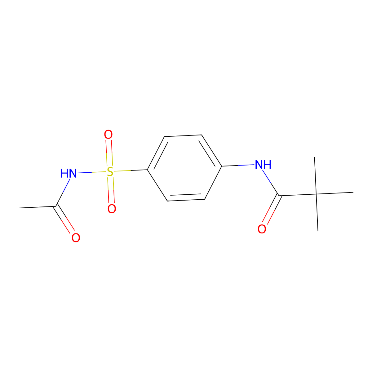 N-[4-(acetylsulfamoyl)phenyl]-2,2-dimethylpropanamide molecular structure, CAS 6098-85-7