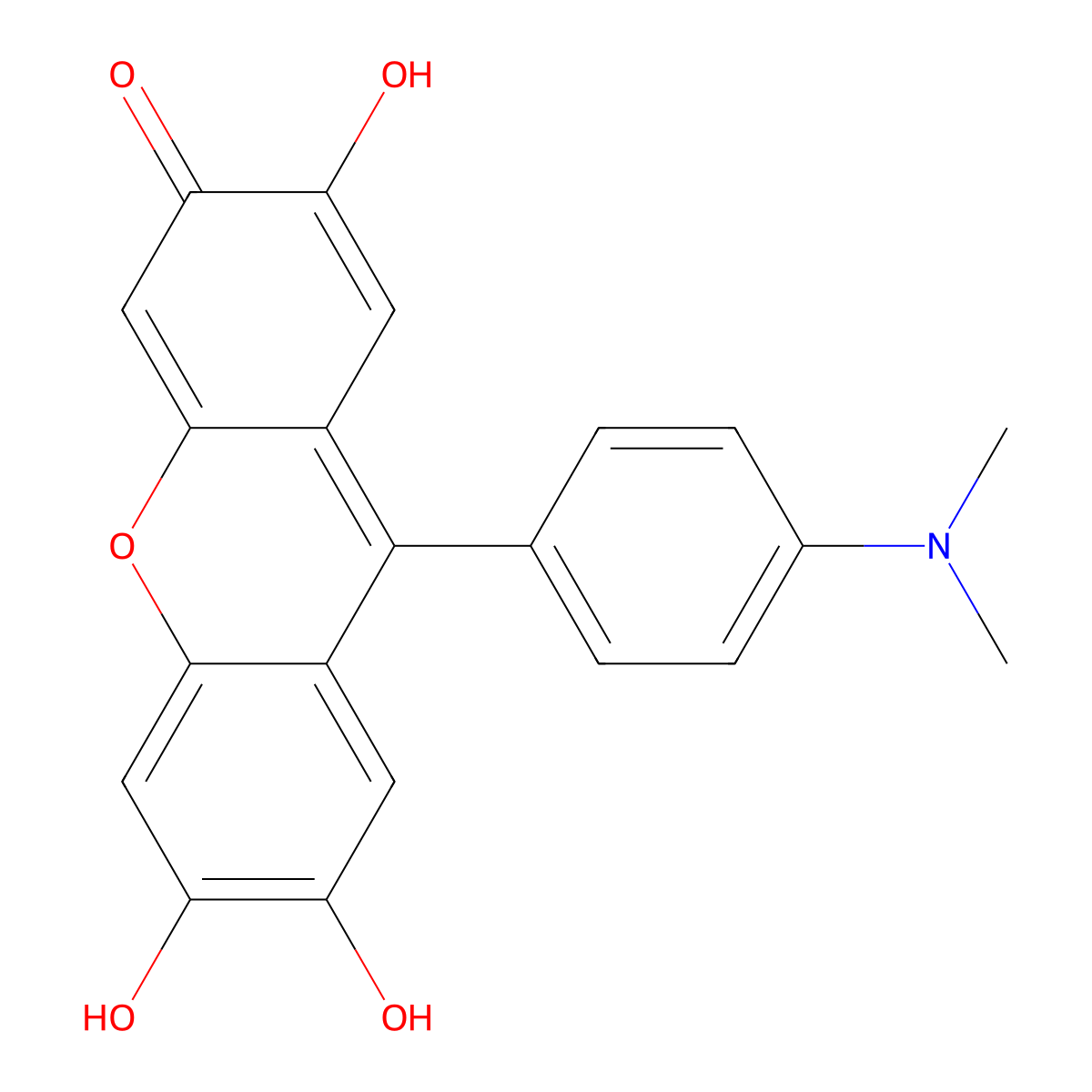 9-[4-(Dimethylamino)phenyl]-2,6,7-trihydroxy-3h-xanthen-3-one molecular structure, CAS 6098-86-8