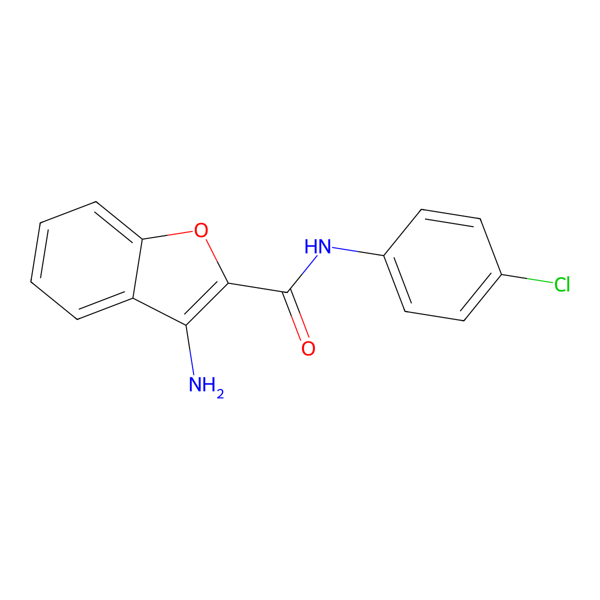 3-Amino-N-(4-chlorophenyl)-1-benzofuran-2-carboxamide molecular structure, CAS 609805-00-7