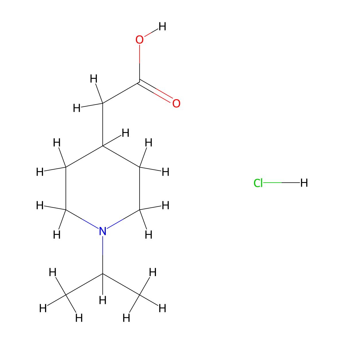2-[1-(Propan-2-yl)piperidin-4-yl]acetic acid hydrochloride molecular structure, CAS 609805-55-2