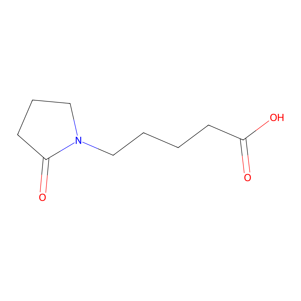 5-(2-Oxopyrrolidin-1-yl)pentanoic acid molecular structure, CAS 609805-80-3