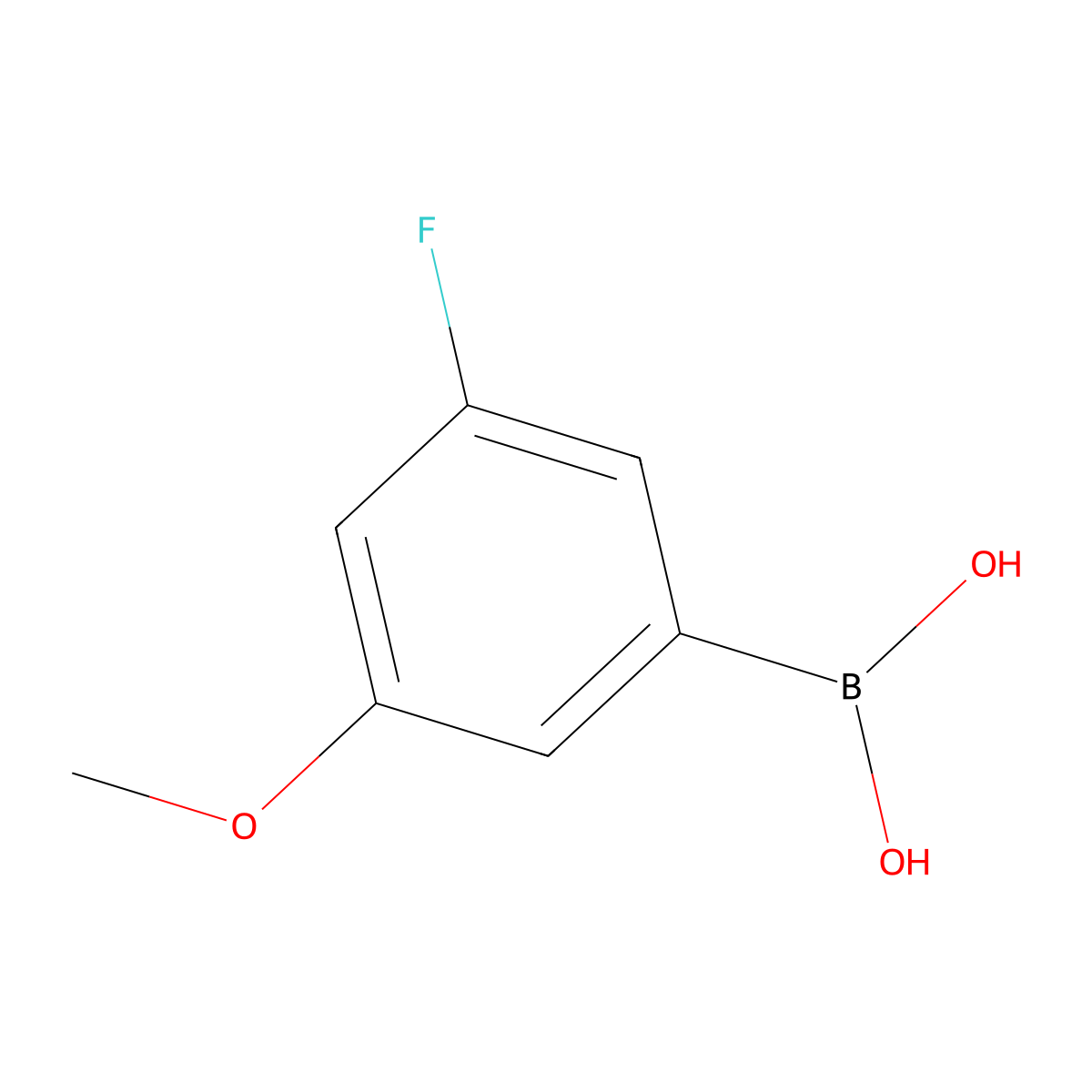 (3-Fluoro-5-methoxyphenyl)boronic acid molecular structure, CAS 609807-25-2